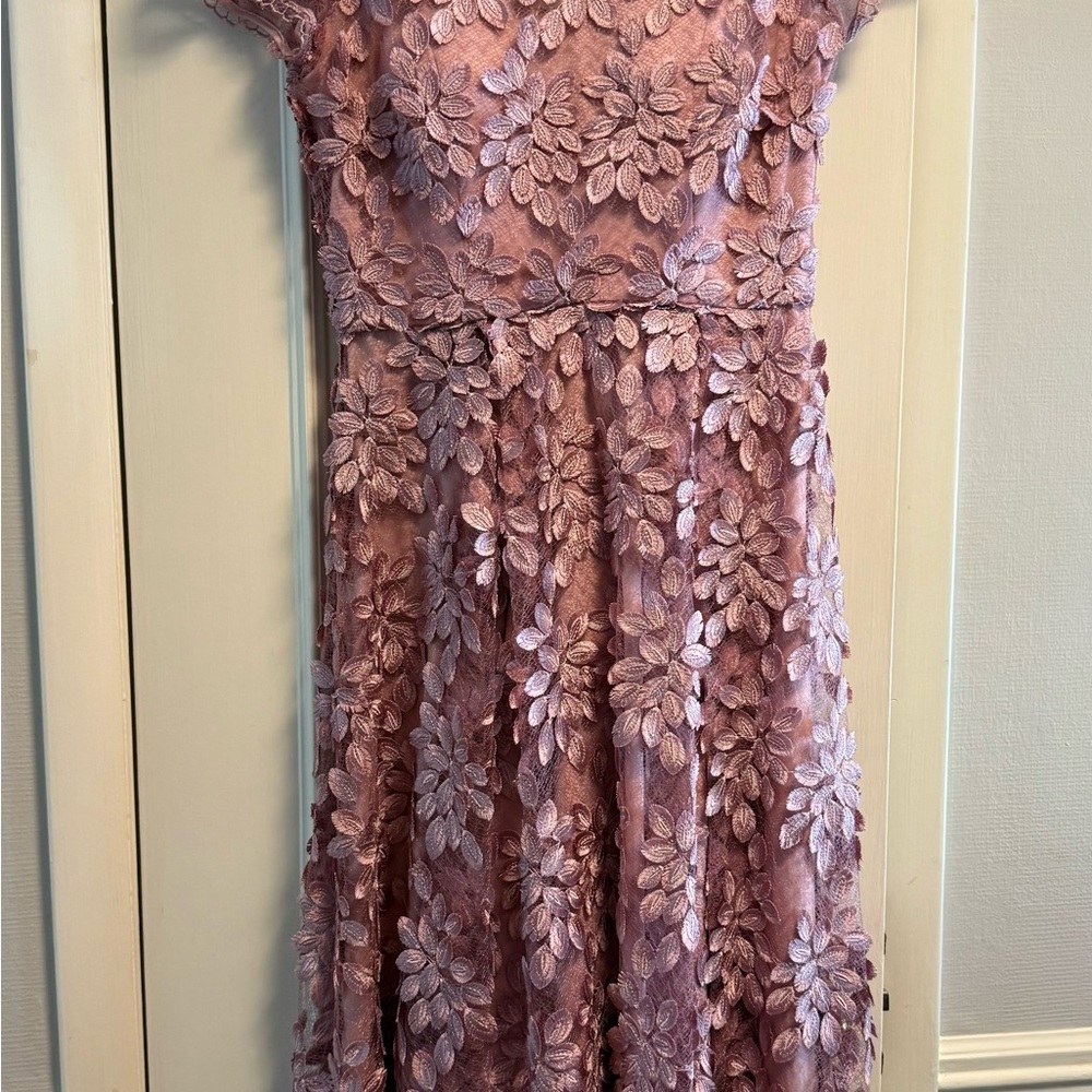 BHLDN Mauve Floral Lace Dress